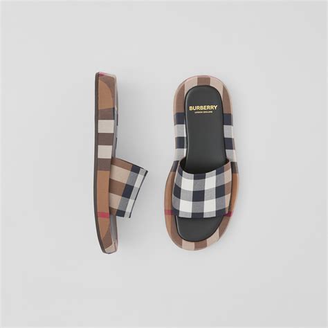 burberry motif slides owmen|Burberry slides for sale.